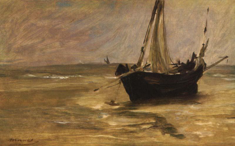 Edouard Manet Barques de Peches a Berck-sur-Mer. oil painting image